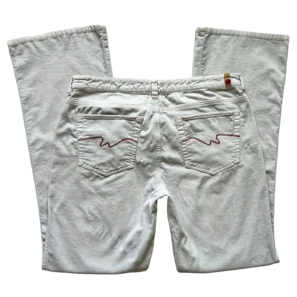 Y2K Blue Asphalt Cream Low Rise Corduroy Pants